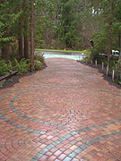 Coloured brick driveway