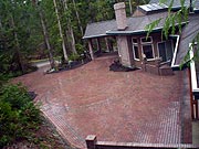 Coloured brick pavers driveway