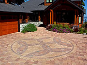 Stone pattern on driveway